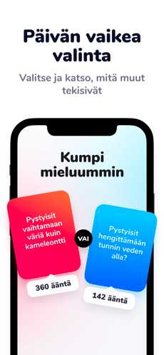 Screenshot Kumpi mieluummin app