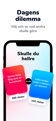 Screenshot Skulle du hellre app