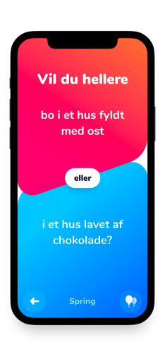 Screenshot Enten eller spørgsmål app