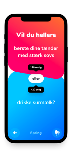 Screenshot Enten eller spørgsmål app