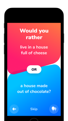 Screenshot Enten eller spørgsmål app
