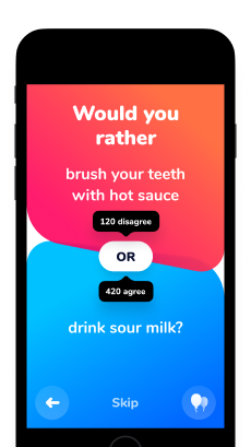 Screenshot Enten eller spørgsmål app